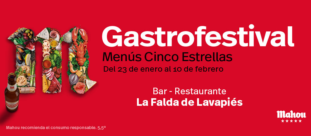 Activo incrementar familia LA FALDA DE LAVAPIÉS - LA FALDA DE LAVAPIÉS - GASTROFESTIVAL 2019 MENÚS CINCO ESTRELLAS - MADRID - Estamos de tapas Activo incrementar familia LA FALDA DE LAVAPIÉS - LA FALDA DE LAVAPIÉS - GASTROFESTIVAL 2019 MENÚS CINCO ESTRELLAS - MADRID - Estamos de tapas